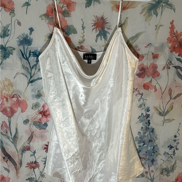 Vintage Nicole Miller Shimmering White Camisole - Picture 1 of 9